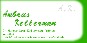 ambrus kellerman business card